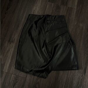 Windsor Faux Leather Black Mini Skirt